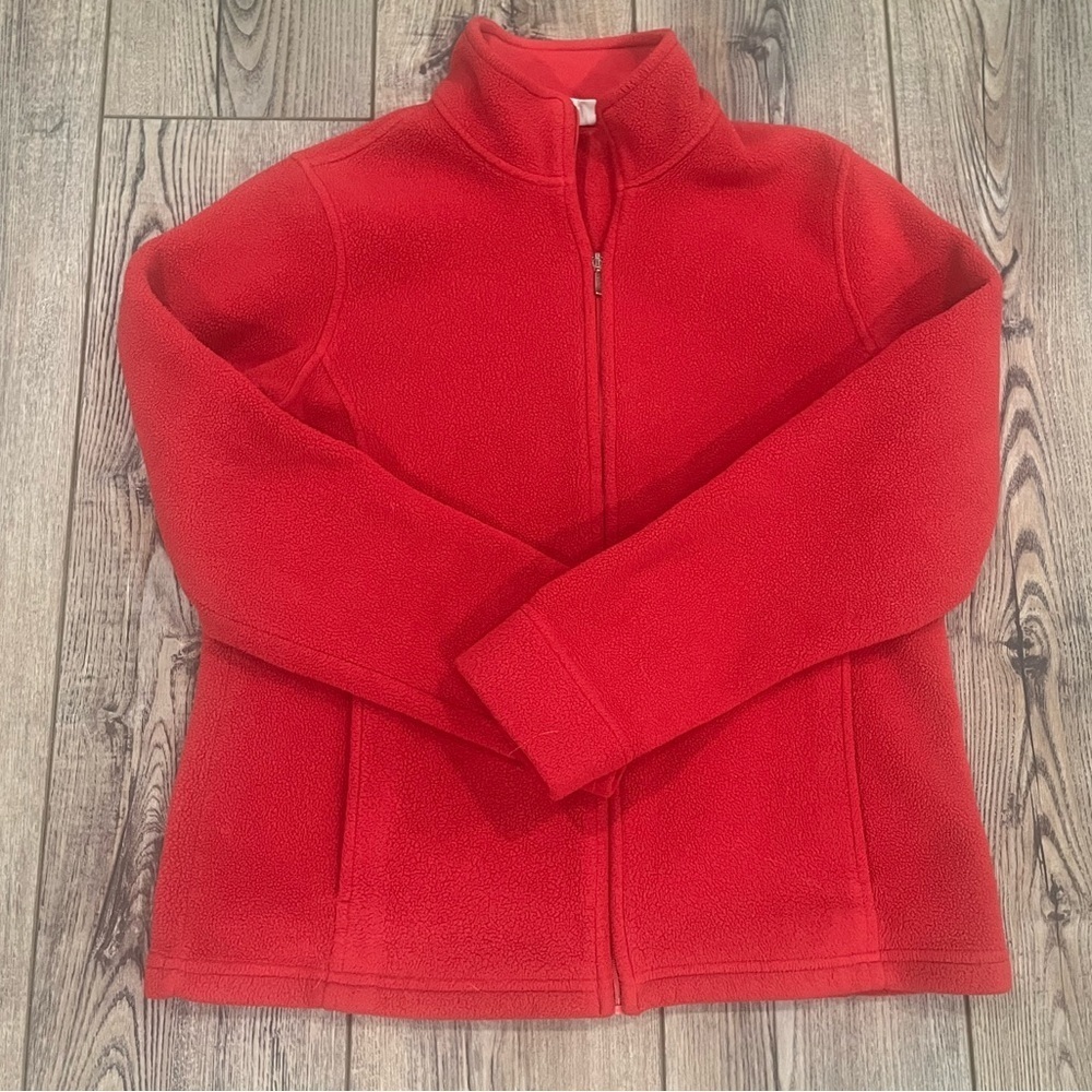 L.L. Bean Women’s Fleece Jacket – Red/Magneta – Size Small Petite (SPET)